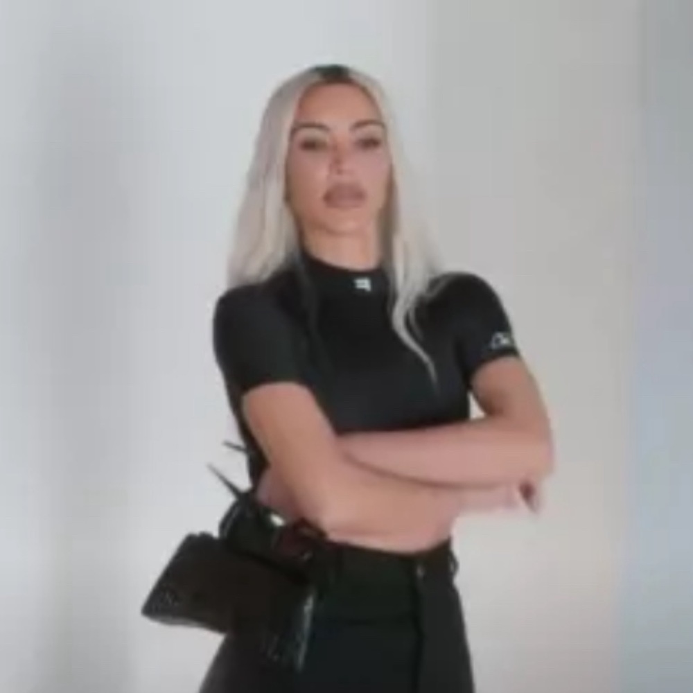 Blue mock neck Balenciaga jersey top worn once